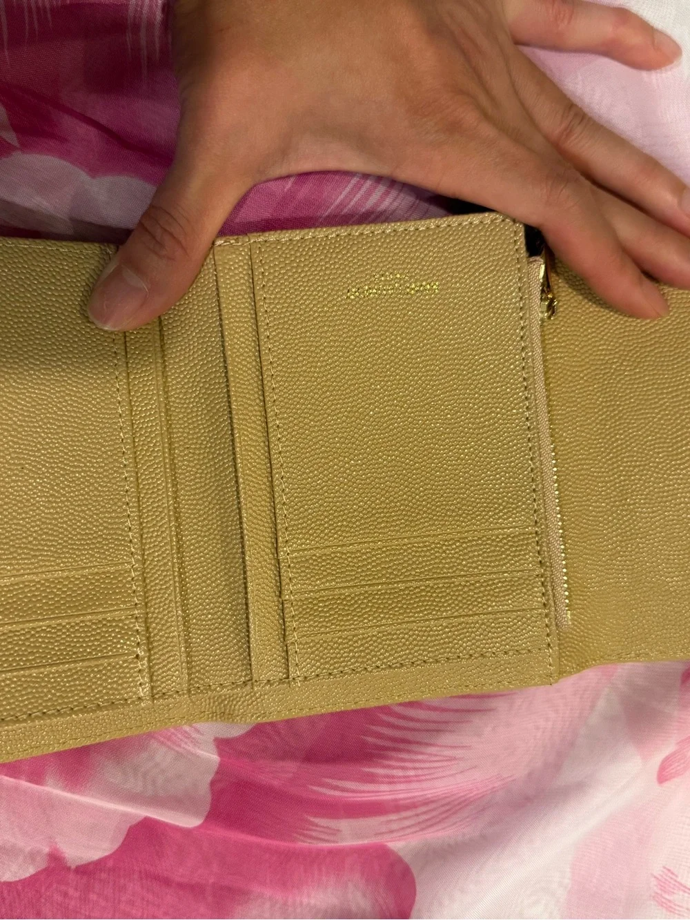 Quilted Leather Wallet - Gold